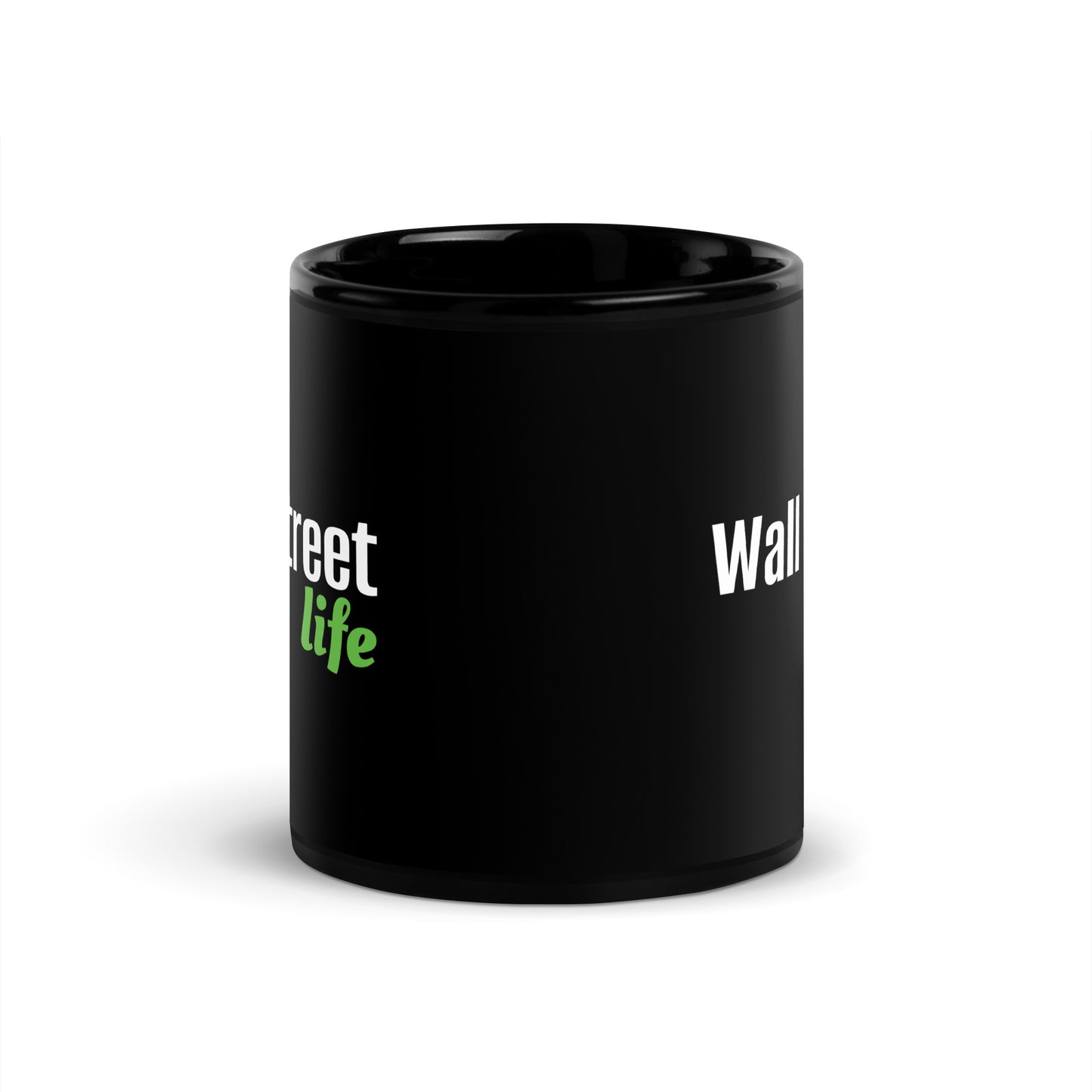 Wall Street Life Black Glossy Mug