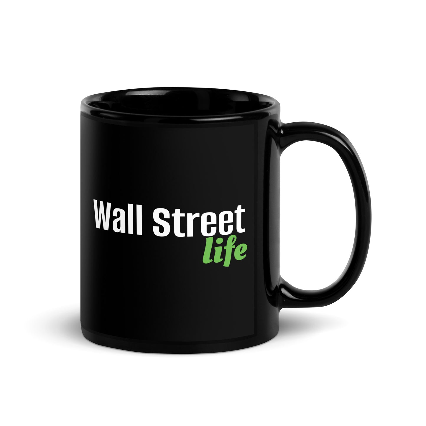 Wall Street Life Black Glossy Mug