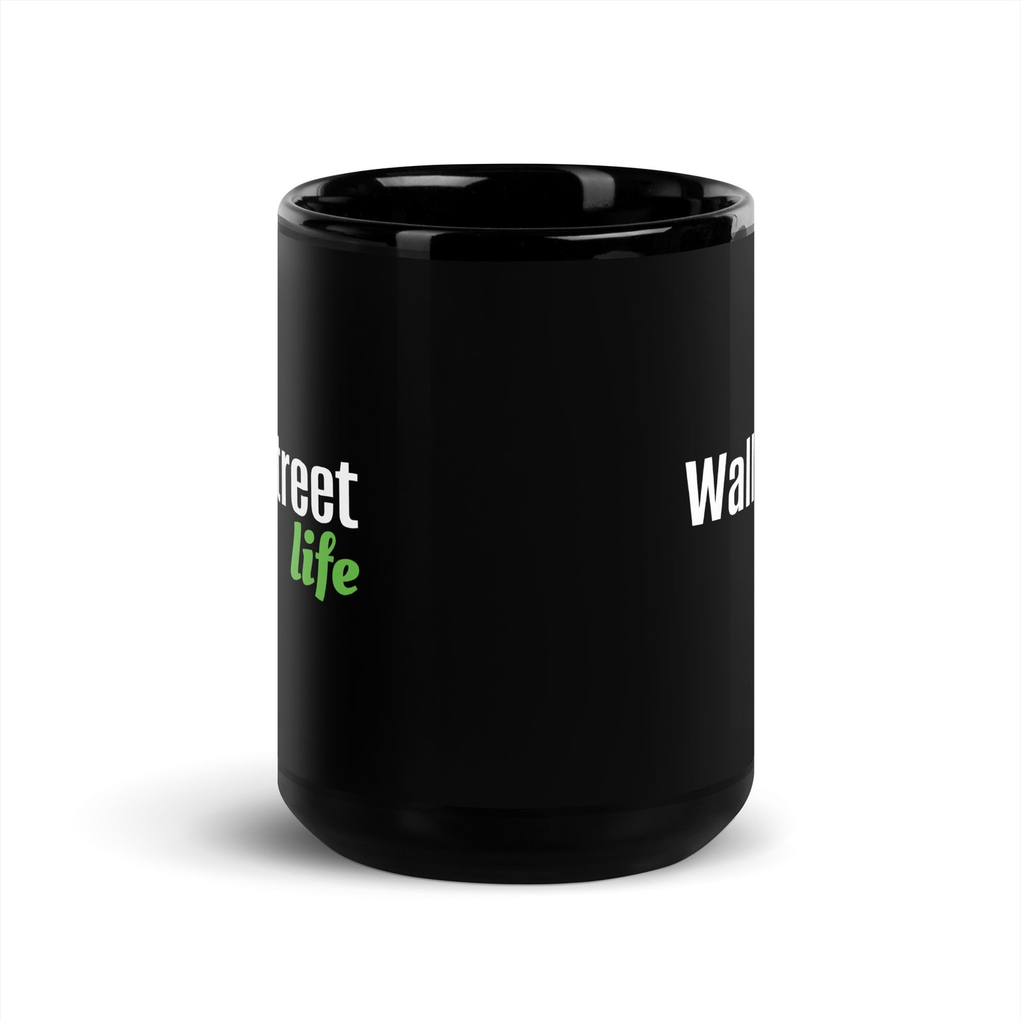 Wall Street Life Black Glossy Mug