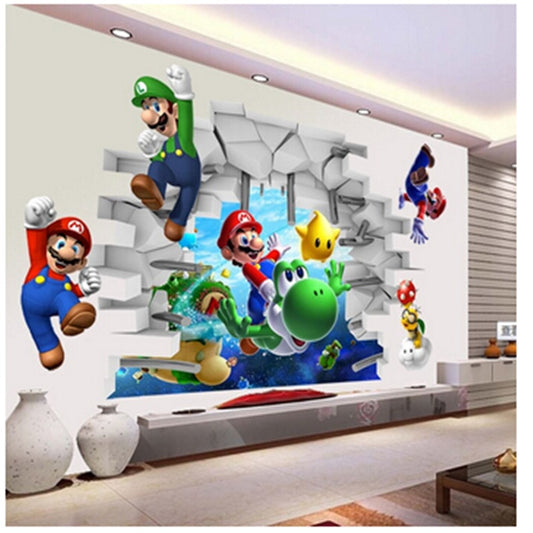 Super Mario Bros Kids Removable Wall Sticker Decals Nursery Home Decor Vinyl Mural for Boy Bedroom Living Room Mural Art