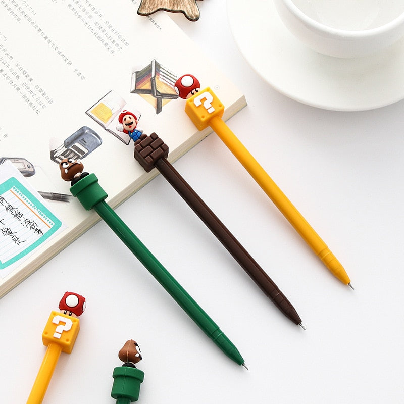 Collectible Super Mario Gel Pen Signature Pen Escolar Papelaria School Office Supply Promotional Gift