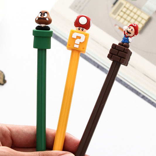 Collectible Super Mario Gel Pen Signature Pen Escolar Papelaria School Office Supply Promotional Gift
